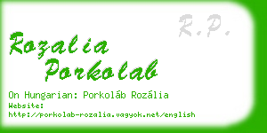 rozalia porkolab business card