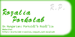 rozalia porkolab business card